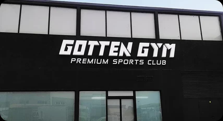 Gotten Gym logo on the gym's facade