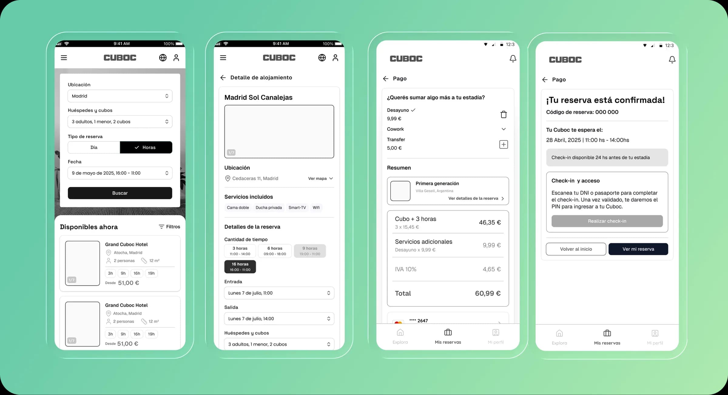 Application screen mockups 1